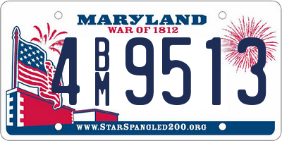 MD license plate 4BM9513