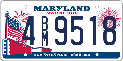 MD license plate 4BM9518