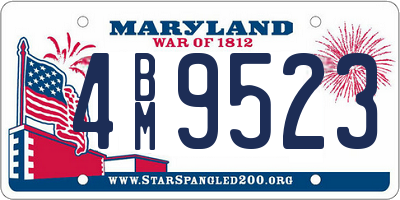 MD license plate 4BM9523