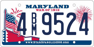 MD license plate 4BM9524