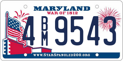 MD license plate 4BM9543