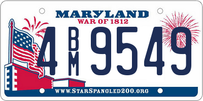 MD license plate 4BM9549