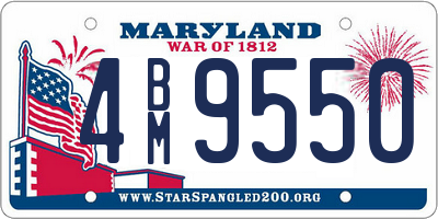 MD license plate 4BM9550