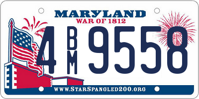 MD license plate 4BM9558