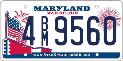 MD license plate 4BM9560