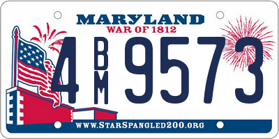 MD license plate 4BM9573