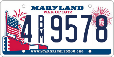 MD license plate 4BM9578