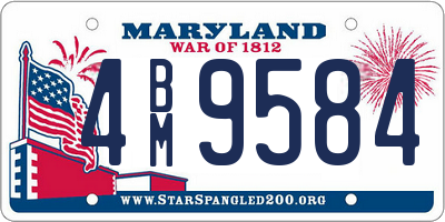 MD license plate 4BM9584