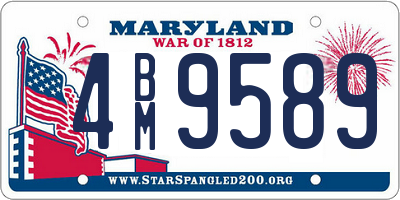 MD license plate 4BM9589