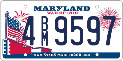 MD license plate 4BM9597