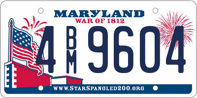 MD license plate 4BM9604