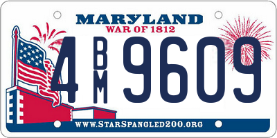 MD license plate 4BM9609