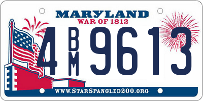 MD license plate 4BM9613