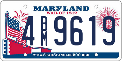 MD license plate 4BM9619
