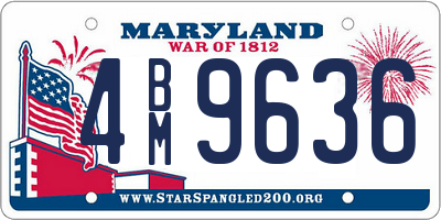 MD license plate 4BM9636