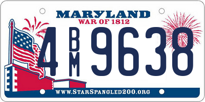 MD license plate 4BM9638
