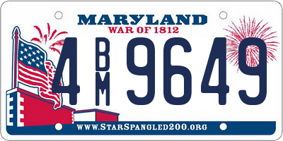 MD license plate 4BM9649