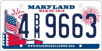 MD license plate 4BM9663