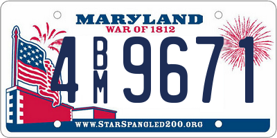 MD license plate 4BM9671
