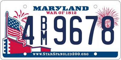 MD license plate 4BM9678