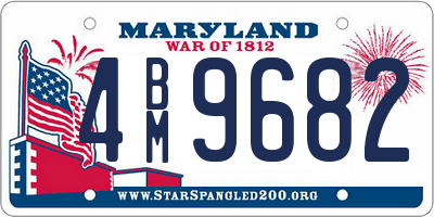 MD license plate 4BM9682