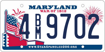 MD license plate 4BM9702