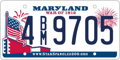 MD license plate 4BM9705