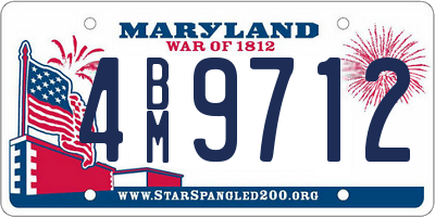 MD license plate 4BM9712