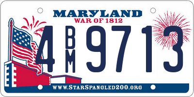 MD license plate 4BM9713
