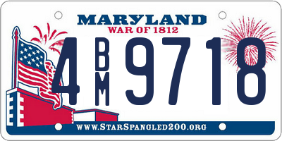MD license plate 4BM9718