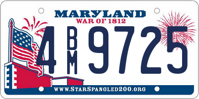 MD license plate 4BM9725