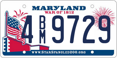 MD license plate 4BM9729