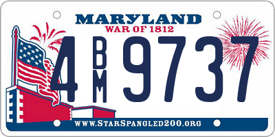 MD license plate 4BM9737