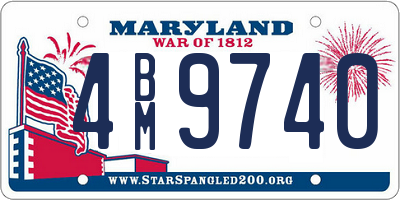 MD license plate 4BM9740