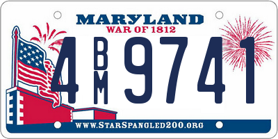 MD license plate 4BM9741