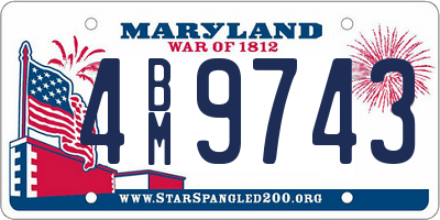 MD license plate 4BM9743