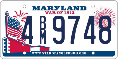 MD license plate 4BM9748