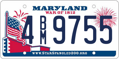 MD license plate 4BM9755