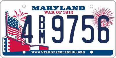 MD license plate 4BM9756