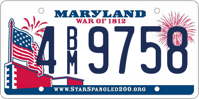 MD license plate 4BM9758