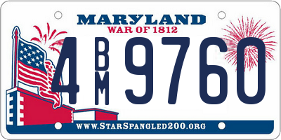 MD license plate 4BM9760