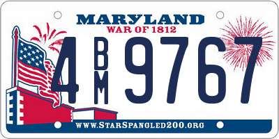 MD license plate 4BM9767