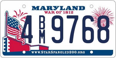MD license plate 4BM9768