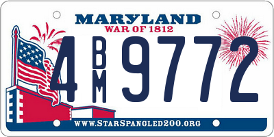 MD license plate 4BM9772