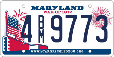 MD license plate 4BM9773