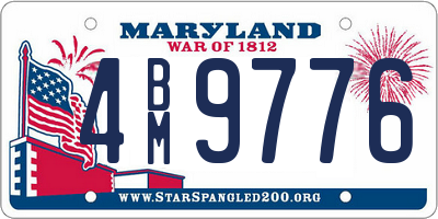 MD license plate 4BM9776
