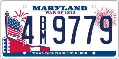 MD license plate 4BM9779