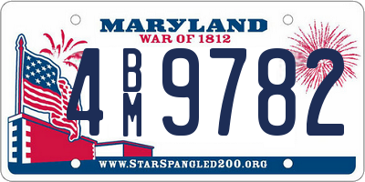 MD license plate 4BM9782