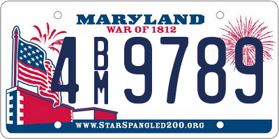 MD license plate 4BM9789