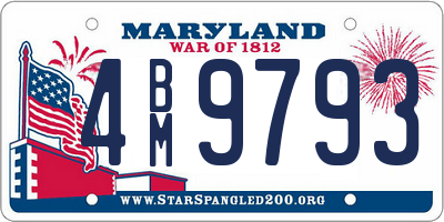 MD license plate 4BM9793